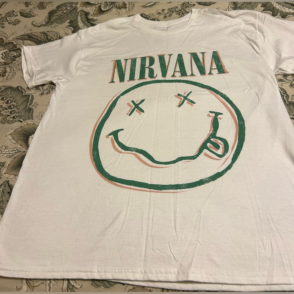 NIRVANA White Tee with Iconic Graphic